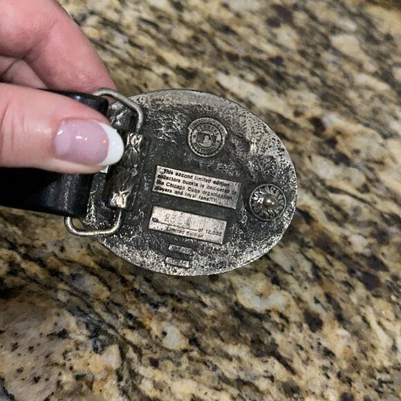 Limited Edition Black Leather Chicago Cubs Belt Buckle - Picture 6 of 6